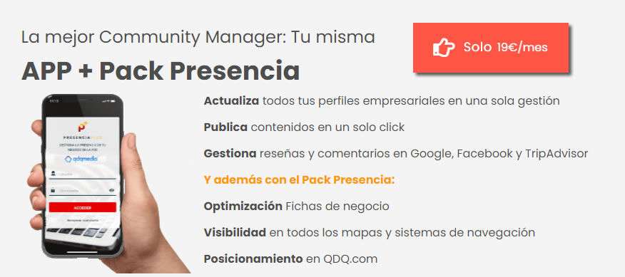 app posicionamiento local y redes sociales