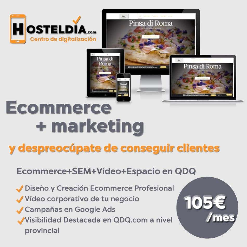 Pack Ecommerce más Marketing Hosteldía